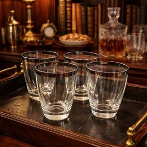 Sophisticated Silver Rimmed Glass Set